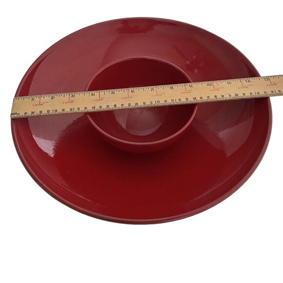 Waechtersbach Chip Dip Salsa Bowl Noble Excellence Candy Apple Red Germany FLAW - Picture 7 of 9